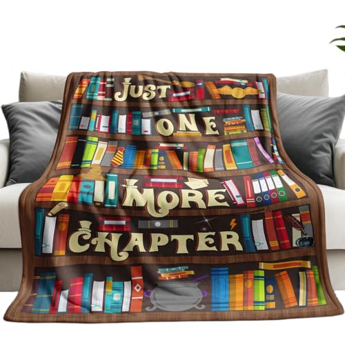 cnnouart Geschenke für Leser, Buchliebhaber, Lesedecke, Geschenke für Leser, Bücherdecke für Frauen (130 x 180 cm) von cnnouart