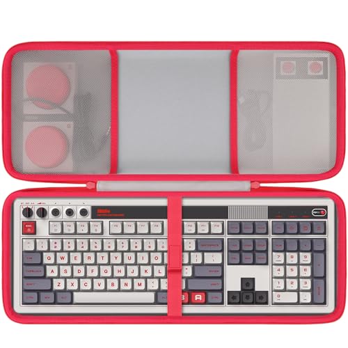 co2CREA Hart Tragbare Schutzhülle Etui Tasche für 8Bitdo Retro108 Mechanical Keyboard,Hot Swappable Wireless Gaming Keyboard Tasche kompatibel Dual Super Programmable Buttons,Nur Tasche von co2CREA