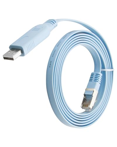 coalwop SH-RJ45 USB zu RJ45 Konsolenkabel mit PL2303GT Chip für Cisco Router und Switches 1.8M Cisco Konsolekabel USB zu RJ45 für RS232 Router Switches Unterstützung für Windows MAC Linux von coalwop