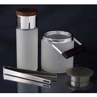 Mid Century Modern Cocktail Shaker Set Chrom & Holz Bar Zubehör von cobaltblau2013