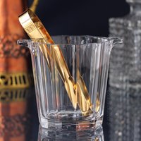 Vtg. Glas-Eiskübel Mit Eiszange, Vergoldet von cobaltblau2013