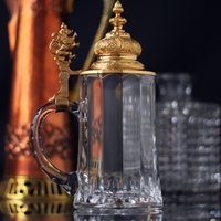 Vtg. Vergoldeter Glas Bierkrug/Gold Decor von cobaltblau2013