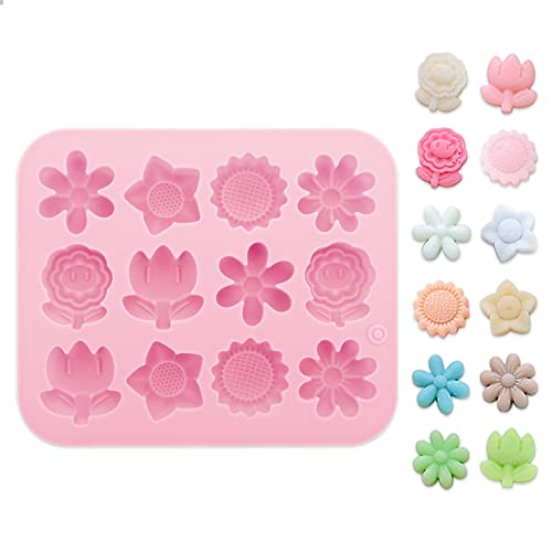 cobee 3D Blumen Fondant Formen Silikon, Silikon Blumen Ton Formen, weiche Fondant Form Polymer Ton Formen Silikon Formen für Schokoladenseife Basteln Ton Dekoration(Rosa) von cobee