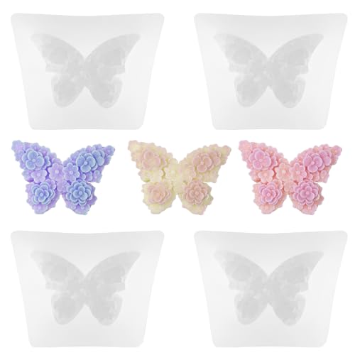 cobee 4Pcs 3D Blume Schmetterling Silikonformen, Floral Schmetterling Kerze Formen für Kerze machen Silikonform für DIY Kunsthandwerk Kerze machen Gips Seife Form Fondant Kuchen cobee 4Pcs 3D Blume Schmetterling Silikonformen, Floral Schmetterling Kerze Formen für Kerze machen Silikonform für DIY Kunsthandwerk Kerze machen Gips Seife Form Fondant Kuchen von Cobee