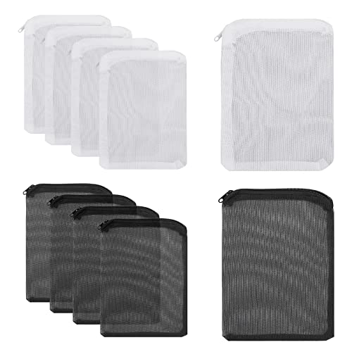 cobee Aquarium Filter Taschen, 10Pcs Fisch Tank Media Mesh Filter Tasche mit Kunststoff Zipper, high Flow Media Mesh Filter Taschen für Aquarium Bio Kugeln (1mm Mesh Loch) von cobee