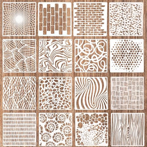 cobee Schablonen Textilgestaltung, 16 Stück Schablonen Wandgestaltung Schablonen Malen Wiederverwendbare Zeichenschablone Kleine Waschbar Schablone 15 X 15 Cm Schablonen Auf Holz Und Wänden (Weiß 2) cobee Schablonen Textilgestaltung, 16 Stück Schablonen Wandgestaltung Schablonen Malen Wiederverwendbare Zeichenschablone Kleine Waschbar Schablone 15 X 15 Cm Schablonen Auf Holz Und Wänden (Weiß 2) von Cobee