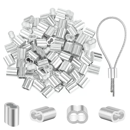 cobee Seilklemmen 2mm, 100 Stücke Aluminiumhülsen Quetschhülsen 2mm Pressklemmen Doppelhülsen Klemmhülsen Würgeklemmen Seilklemme Aluminium Crimpschlaufe für 2mm Drahtseil und Kabel(2mm) von Cobee
