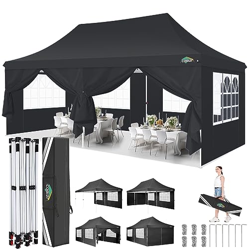 3x6m Pavillon, COBIZI Faltpavillon 3x6 Wasserdicht Stabil mit 6 Seitenteilen,Upgrade-Hochdach und Tragetasche, Gartenpavillon Partyzelt für Garten, Party, Festival, Hochzeit, UV50+ von cobizi