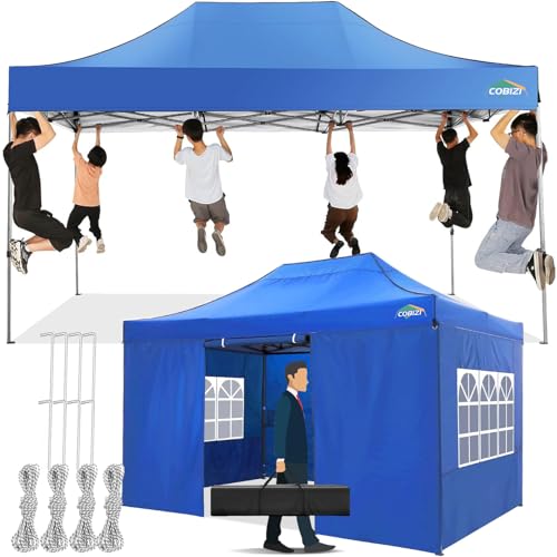 COBIZI Faltpavillon 3x4,5m Pavillon 3x4,5 Wasserdicht Stabil Winterfest mit 4 Seitenwände 2.0 Pop Up Pavillon UV-Schutz 50+ Partyzelt Gartenpavillon für Strand Hochzeit Camping, Hellblau von cobizi