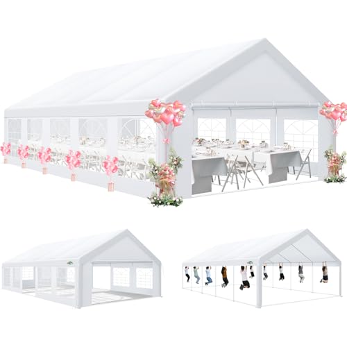 COBIZI Partyzelt 5x10,Metall Gestell Gartenzelt,Pavillon Wasserdicht verdickte PE-Plane,Robustes Zelt mit Vier Windleinen,UV-Schutz 50+, Große Luxus Hochzeitszelt Gartenpavillon 50m²,Weiß COBIZI Partyzelt 5x10,Metall Gestell Gartenzelt,Pavillon Wasserdicht verdickte PE-Plane,Robustes Zelt mit Vier Windleinen,UV-Schutz 50+, Große Luxus Hochzeitszelt Gartenpavillon 50m²,Weiß von COBIZI