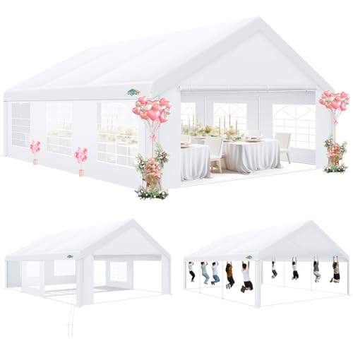 COBIZI Partyzelt 6x6,Metall Gestell Gartenzelt,Pavillon Wasserdicht verdickte PE-Plane,Robustes Zelt mit Vier Windleinen,UV-Schutz 50+, Große Luxus Hochzeitszelt Gartenpavillon 36m²,Weiß COBIZI Partyzelt 6x6,Metall Gestell Gartenzelt,Pavillon Wasserdicht verdickte PE-Plane,Robustes Zelt mit Vier Windleinen,UV-Schutz 50+, Große Luxus Hochzeitszelt Gartenpavillon 36m²,Weiß von COBIZI