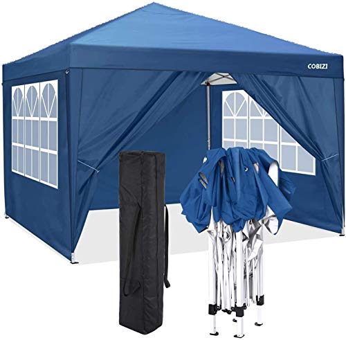 COBIZI Pavillon 3 x 3 WASSERDICHT, Pavillon inkl. Tasche wasserabweisend höhenverstellbar faltbar Pop-up Gartenzelt Partyzelt von cobizi