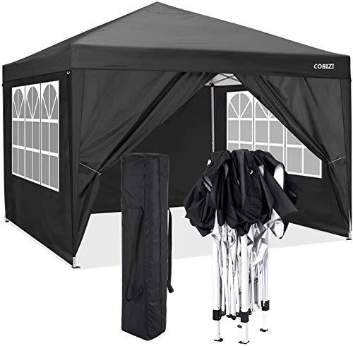 COBIZI Pavillon 3 x 3 WASSERDICHT, Pavillon inkl. Tasche wasserabweisend höhenverstellbar faltbar Pop-up Gartenzelt Partyzelt von cobizi