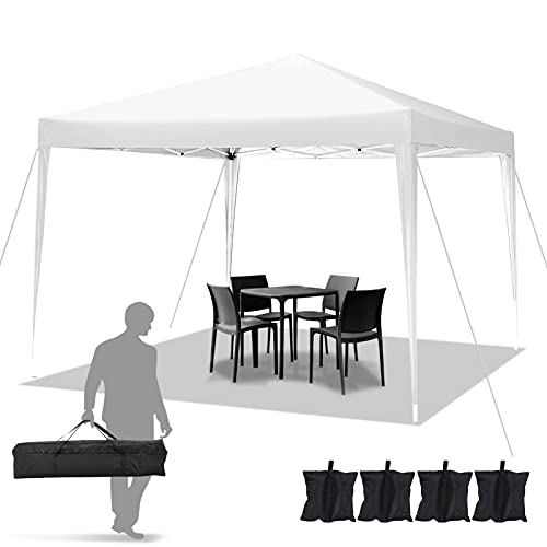 COBIZI Pavillon 3x3 Faltpavillon Wasserdicht Popup Pavillon UV-Schutz Partyzelt Gartenpavillon Bierzelt mit 4 Sandsack(Weiß) von cobizi