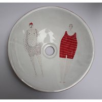 Handgefertigtes Badezimmer Waschbecken Aus Keramik Mr. & Mrs. Swimmers Design von coceramicsstudio