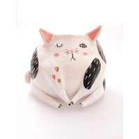 Maurice The Cat - Süße Keramik Katzenschale, Übertopf, Mini Vase von coceramicsstudio