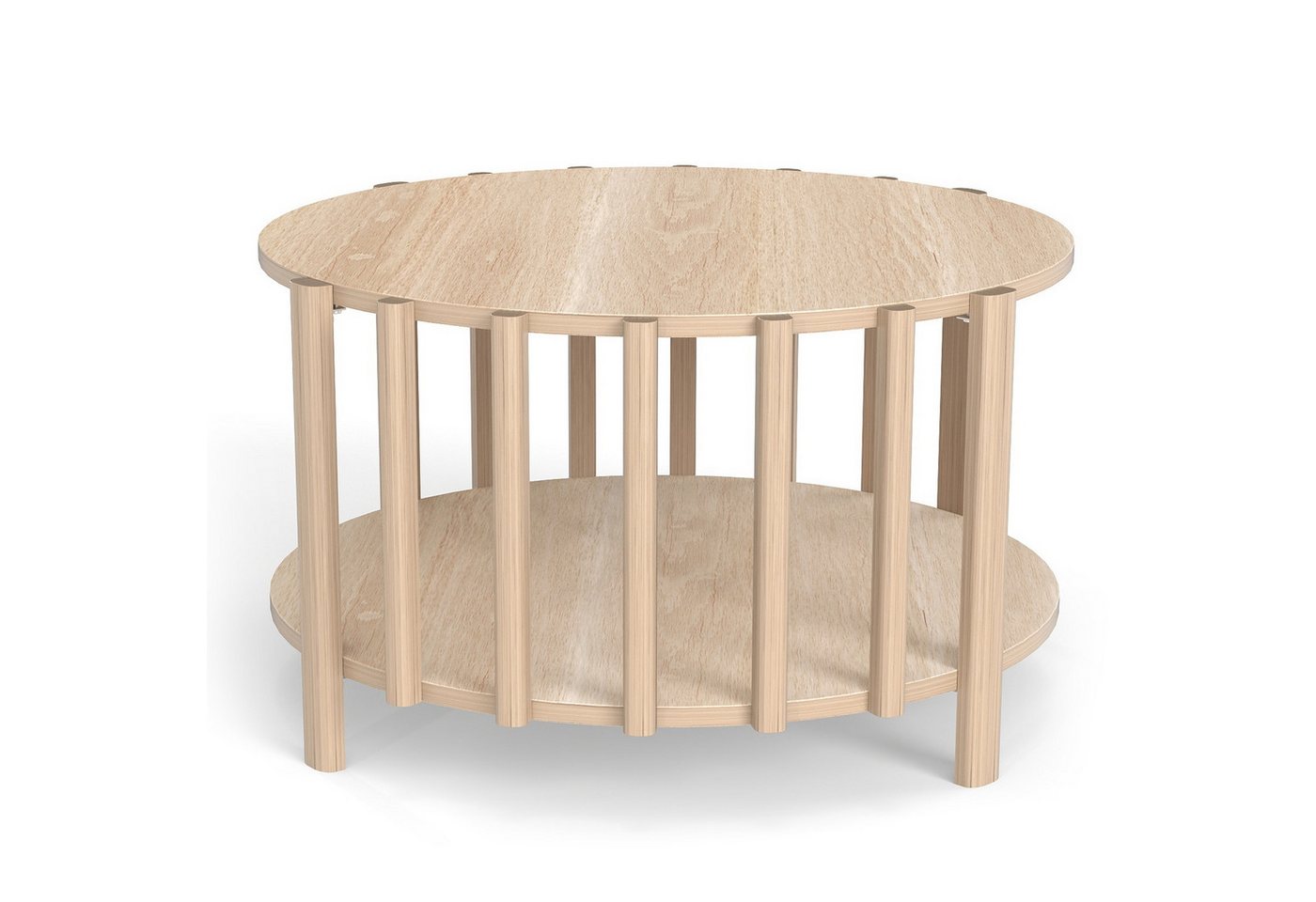 cocosity Beistelltisch 70 cm runder Couchtisch im nordischen Stil, Glatt und leicht zu reinigen, Kratzfest, Wasserdicht von cocosity