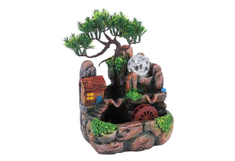 cocosity Dekoobjekt Zimmerbrunnen mit Pflanzensimulationsharz-Desktop-Brunnen, Desktop-Dekoration, Ornament, mit LED-Licht, einfache Installation cocosity Dekoobjekt Zimmerbrunnen mit Pflanzensimulationsharz-Desktop-Brunnen, Desktop-Dekoration, Ornament, mit LED-Licht, einfache Installation von cocosity