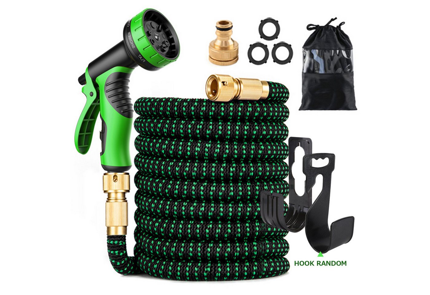 cocosity Gartenschlauch 15m dehnbarer mit 9-Funktionsdüse, massiven Messinganschlüssen, 3-fach ausziehbarer Schlauch mit 4/6-Punkt-Anschluss und Sprühdüse cocosity Gartenschlauch 15m dehnbarer mit 9-Funktionsdüse, massiven Messinganschlüssen, 3-fach ausziehbarer Schlauch mit 4/6-Punkt-Anschluss und Sprühdüse von cocosity