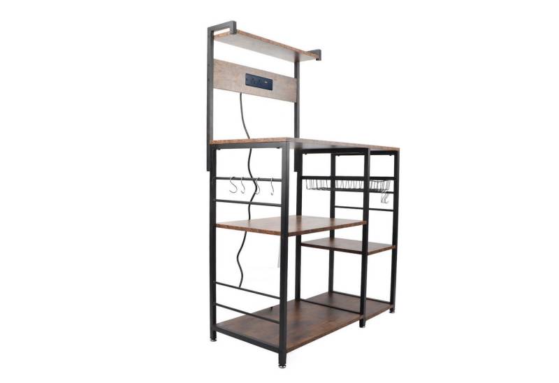 cocosity Standregal Küche Mehrere Funktionen Tiers Rack Utility Organizer Lagerung Regal, für Backutensilien, Stahl, Holz, Mikrowelle, Kaffeebar, Gewürztöpfe von cocosity