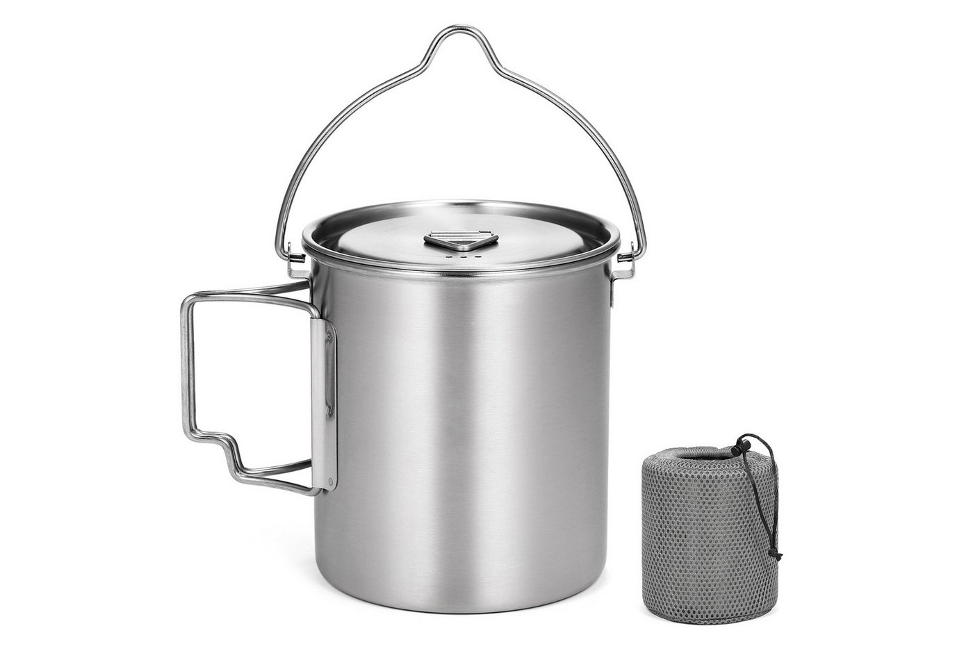 cocosity Topf-Set Tragbarer 750-ml-Lixada-Behälter für Camping und Kochen im Freien, Aus Edelstahl, mit Deckel und klappbarem Griff cocosity Topf-Set Tragbarer 750-ml-Lixada-Behälter für Camping und Kochen im Freien, Aus Edelstahl, mit Deckel und klappbarem Griff von cocosity