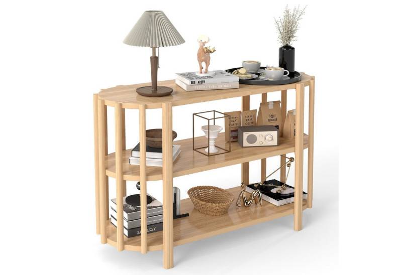 cocosity Wohnzimmertisch Dreistufiger ovaler Konsolentisch, 110x38x75cm Sofatisch, Glatt und leicht zu reinigen, Kratzfest, Wasserdicht von cocosity