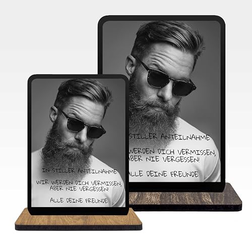 codiarts. Acryl Glas Bild, personalisiertes Abschied Kondolenz Foto mit eigenem Bild und Text, im Spotify Song Cover Musik Glas Design, Motiv (Trauer Kondolenz) von codiarts.