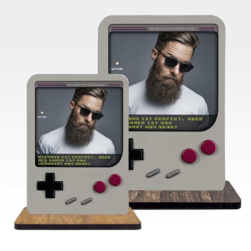 codiarts. Acryl Glas Bild, personalisiertes Foto Geschenk, Format A4/A5 mit eigenem Bild und Text im GameBoy retro vintage Design, das Fotogeschenke für Gamer Sie & Ihn, Frauen & Männer (Game Boy) von codiarts.