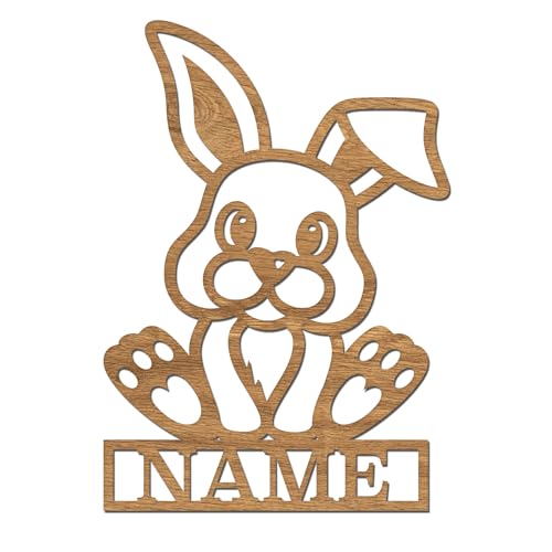 codiarts. Namensschild, Wandbild, Kinderzimmer, Kindertür, personalisierbar mit Namen, selbstklebend (Hase) von codiarts.