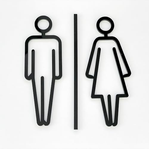 codiarts. Türschild 3D | Toilette | WC - Gäste WC | Bad | Acrylglas Laser geschnitten | selbstklebend (WC-Gender01) von codiarts.