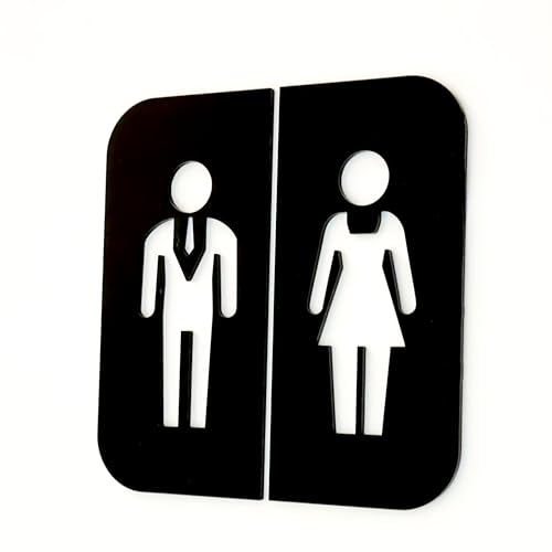 codiarts. Türschild 3D | Toilette | WC - Gäste WC | Bad | Acrylglas Laser geschnitten | selbstklebend (WC-Gender02) von codiarts.