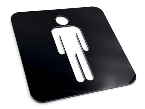 codiarts. Türschild 3D für das Bad "Mann" selbstklebend aus Acrylglas Laser geschnitten - Toilettenschild Männer für Badezimmer & Gäste-WC - Hinweisschild für Herren ideal für die Gästetoilette von codiarts.