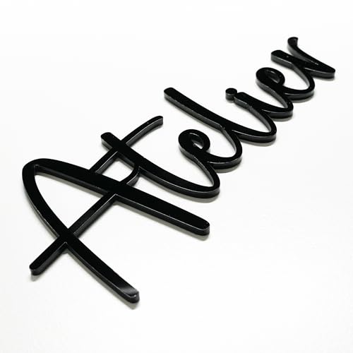codiarts. selbstklebendes Türschild 3D | Toilettes | Bain | Bureau | Atelier | Cuisine | Acrylglas Laser geschnitten (Atelier) von codiarts.