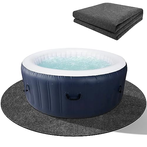 codree 183 cm runde Whirlpool-Matte, wasserabsorbierende Whirlpool-Bodenbelag-Schutz-Pad, rutschfeste oberirdische Pool-Schutzmatte zum Schutz des Whirlpools im Freien vor Abnutzung von codree