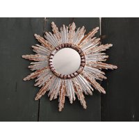 Antik Spiegel Grosser Sunburst 60 cm Hollywood Regency Sonnenspiegel True Vintage Shabby Patina Brocante Boudoir Boehmian Shabbychic von coerdefleur