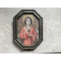 Antik Vintage Heiligenbildchen Jesus Mit Abendmahlbecher Druck Hinter Glas Metallrähmchen True Brocante Patina Boudoir Shabby Decoration Jdl Antik Vintage Heiligenbildchen Jesus Mit Abendmahlbecher Druck Hinter Glas Metallrähmchen True Brocante Patina Boudoir Shabby Decoration Jdl von coerdefleur