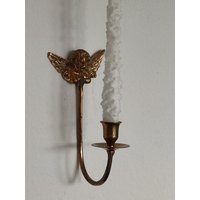 Vintage Wandkerzenhalter Kerzenleuchter Mit Engelskopf Messing Vintage Wandkerzenhalter Kerzenleuchter Mit Engelskopf Messing von coerdefleur
