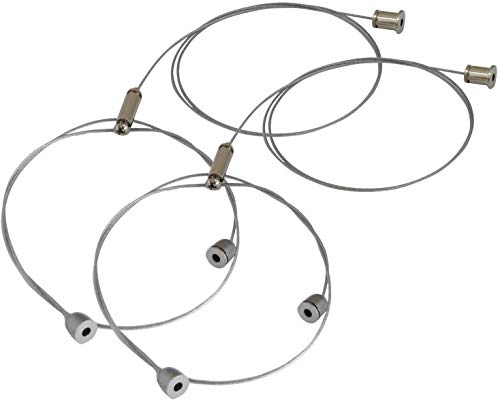 1x Seilabhängung Einbauset 1M Drahtseil Y Aufhängung Chrom für LED Zubehör, Panel, Lampen inkl. Schrauben, Dübel von COFI 1453