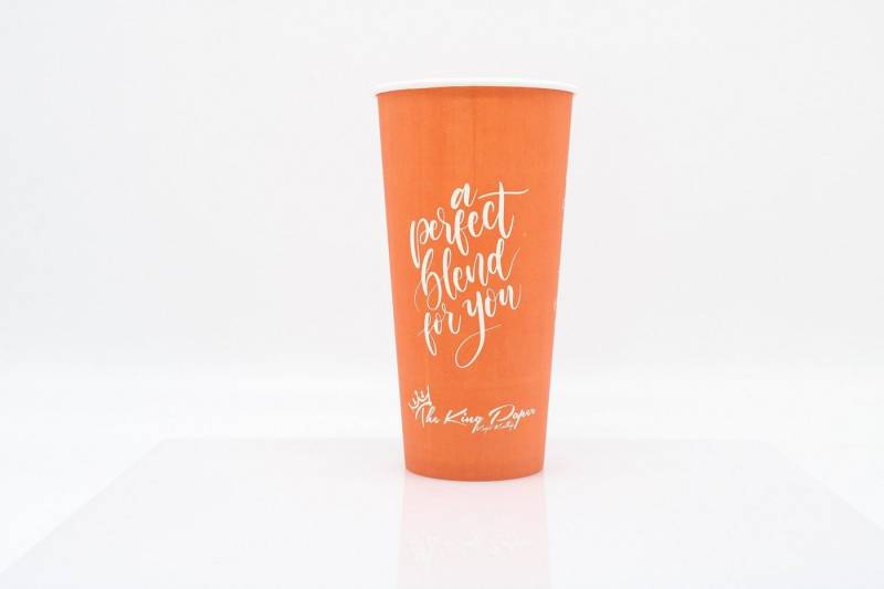 cofi1453 Coffee-to-go-Becher Kaffeebecher Perfect Blend PE beschichtet 22 oz / 650ml Orange von cofi1453