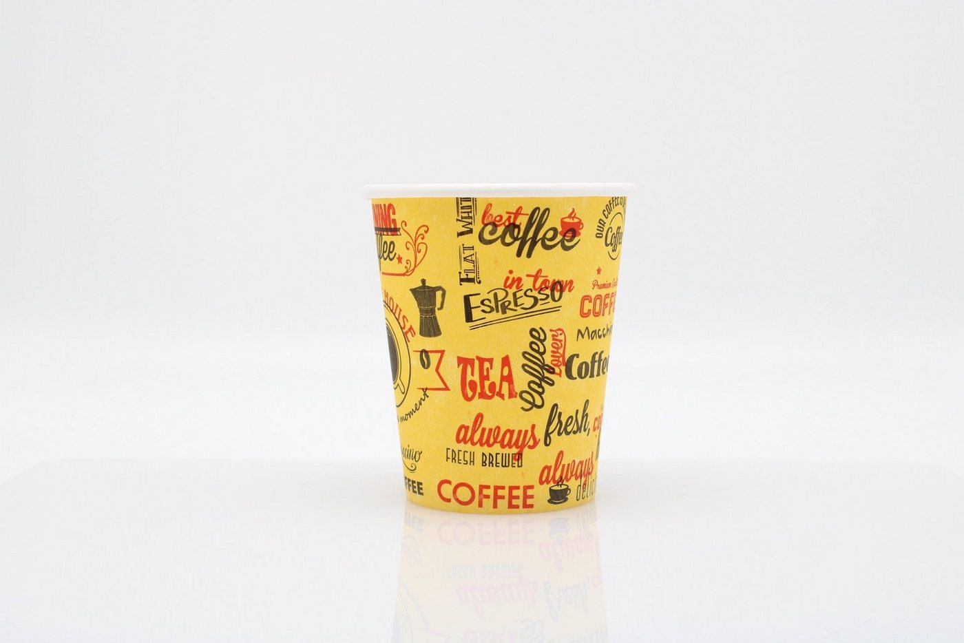 cofi1453 Coffee-to-go-Becher Morning Coffee Papierbecher PE beschichtet 8 oz / 200ml Gelb von cofi1453