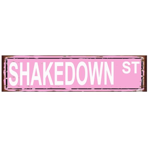 Shakedown St Retro-Straßenschild, Metallblech, Wandkunstschild für Männerhöhle, Garage, Terrasse, Garten, Bar, Auffahrt, Dekoration, 40,6 x 10,2 cm, rustikales Straßenschild, Rosa Shakedown St Retro-Straßenschild, Metallblech, Wandkunstschild für Männerhöhle, Garage, Terrasse, Garten, Bar, Auffahrt, Dekoration, 40,6 x 10,2 cm, rustikales Straßenschild, Rosa von cohuodec