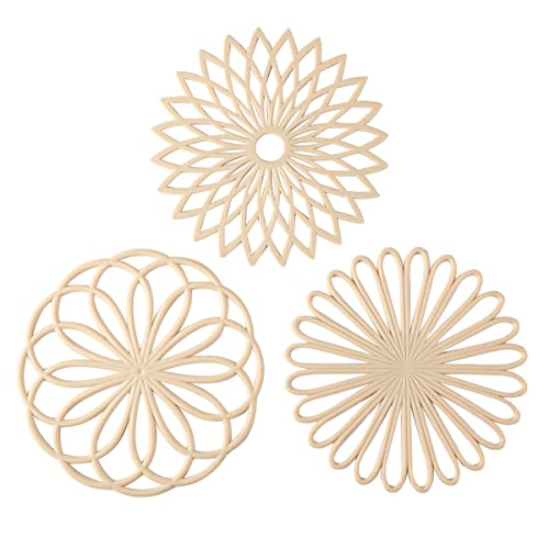 3er Set Silikon Untersetzer Matte Tisch & Arbeitsplatte Hot Pads Rutschfeste & Hitzebeständige Moderne Küchenpads für Töpfe & Pfannen Beige von colinda