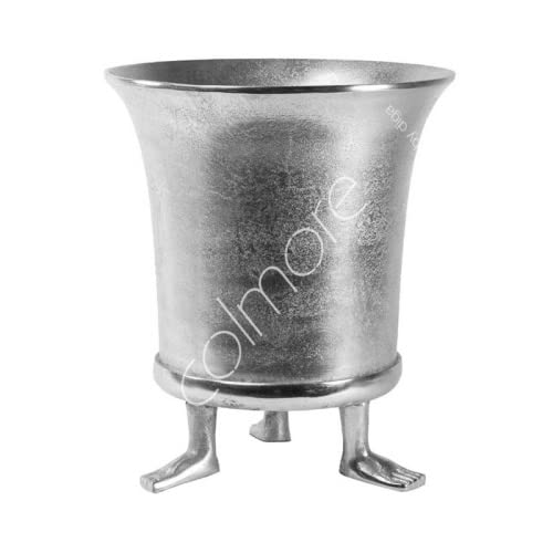 Vase Deko Silber mit Fuß Modern Tisch Metall Colmore 33 cm Vase Deko Silber mit Fuß Modern Tisch Metall Colmore 33 cm von colmore by diga