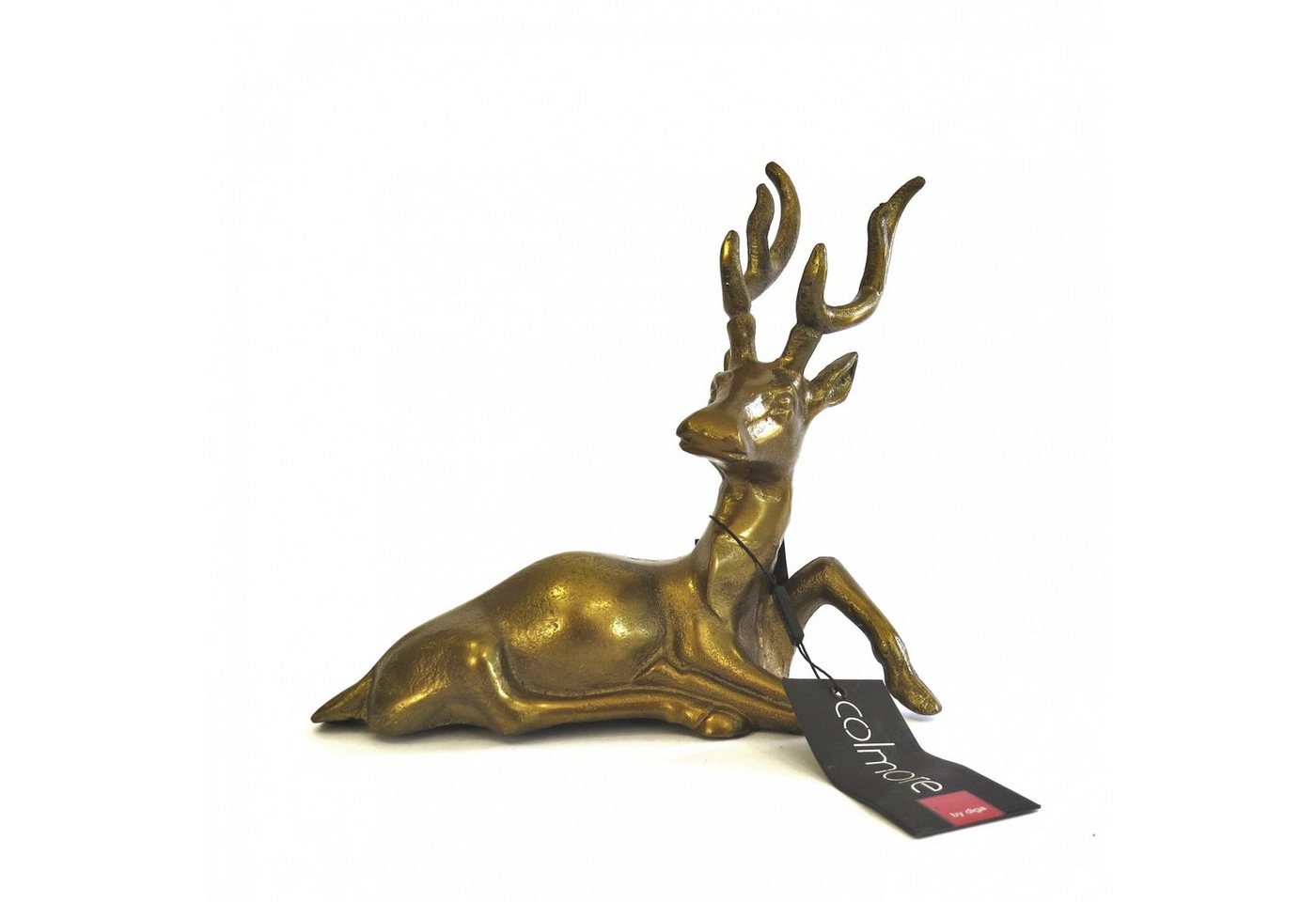 colmore Dekofigur Hirsch Skulptur Gold Deko Metall Weihnachten Winter Luxus Colmore 23 cm von colmore