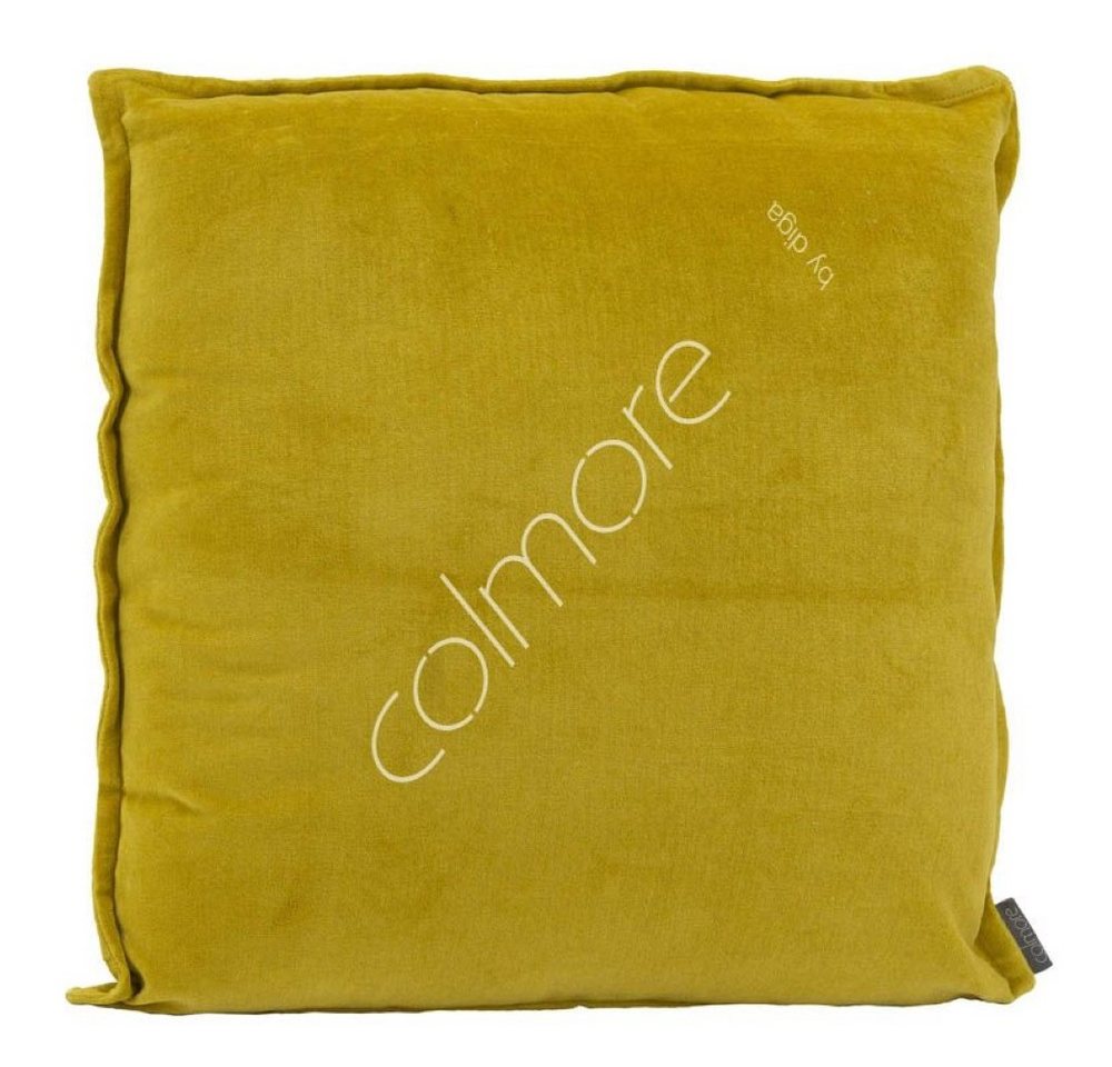 colmore Zierkissen Kissen Sofa Gelb Ocker Samt Modern Baumwolle Colmore 50 cm von colmore