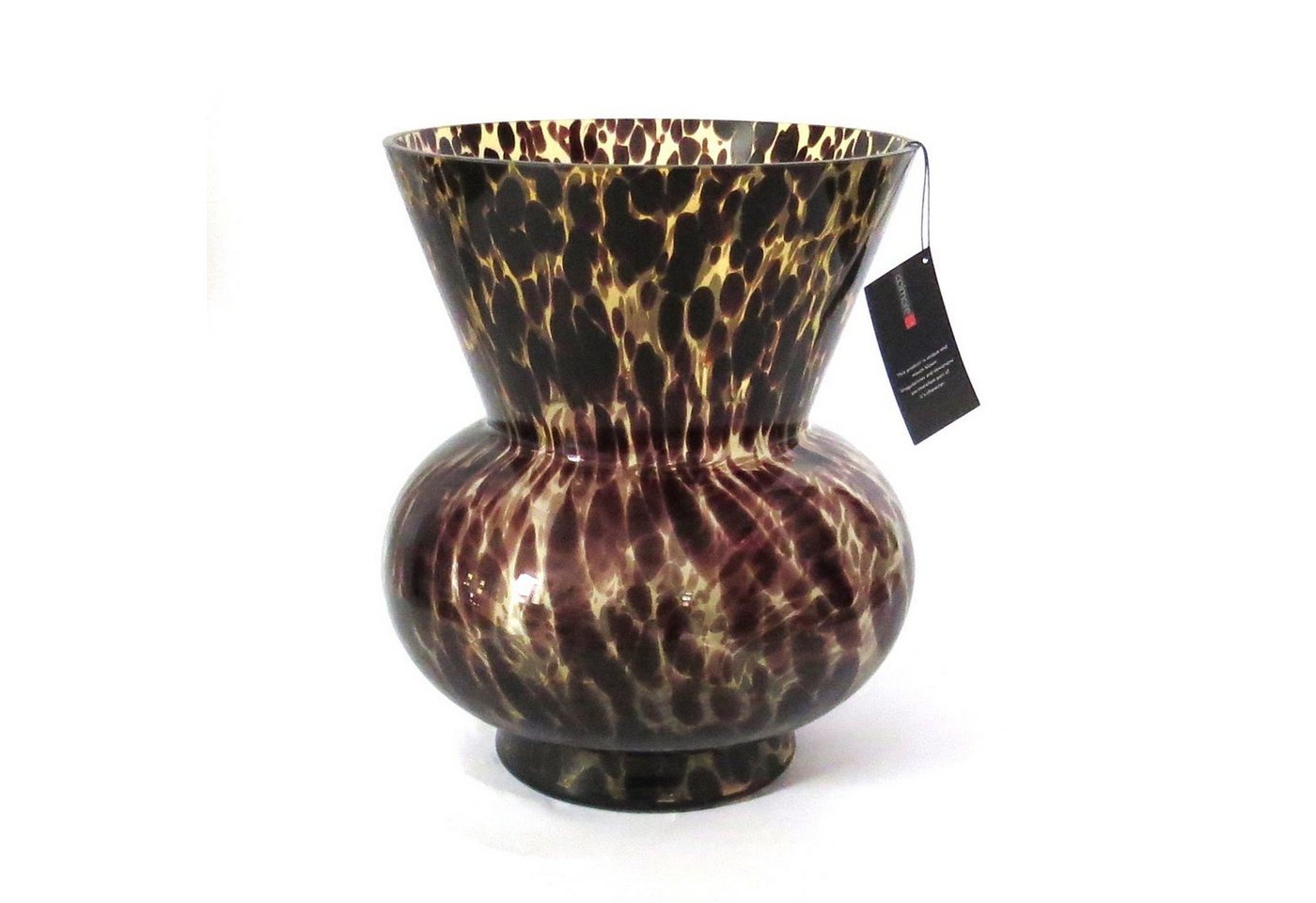 colmore Dekovase Vase Amber Glas Groß Leoparden Print Colmore 35 cm von colmore