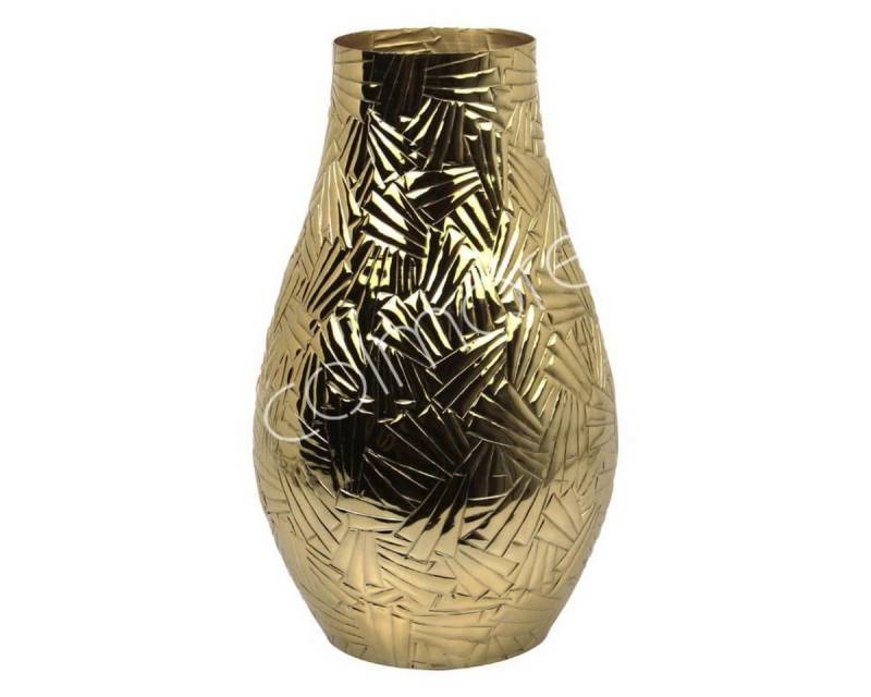 colmore Dekovase Vase Deko Gold Schmal Leicht Modern Mittelhoch 43 cm, Extra Leicht von colmore