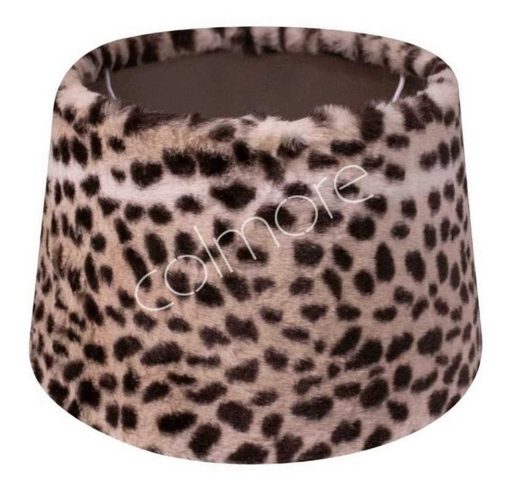 colmore Lampenschirm Stehlampenschirm Leoparden Tierfell Samt Plüsch Groß 40 cm, Stehlampenschirm von colmore