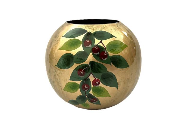 colmore Tischvase Vase Rund Gold Handbemalt Emaille Glas 22 cm, Glänzend colmore Tischvase Vase Rund Gold Handbemalt Emaille Glas 22 cm, Glänzend von colmore