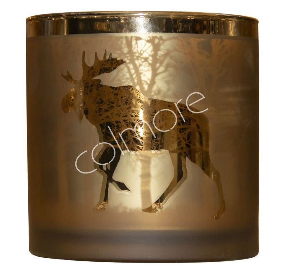 colmore Windlicht Windlicht Gold Glas Hirsch Mittelgroß 20 cm Colmore, Dickes Glas von colmore
